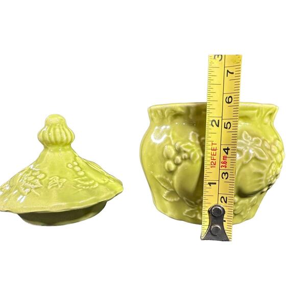 Vintage Lenox Ceramic Handcrafted Lidded Trinket Jar Green Japan 4” - Picture 11 of 14